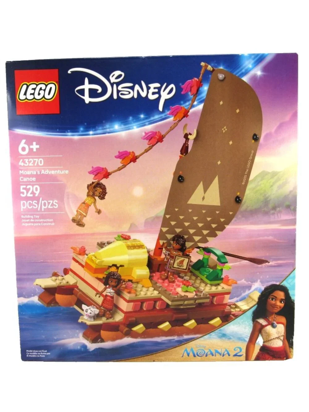 LEGO Disney Moana 2 Moana’s Adventure Canoe Set 43270 Brand New Sealed